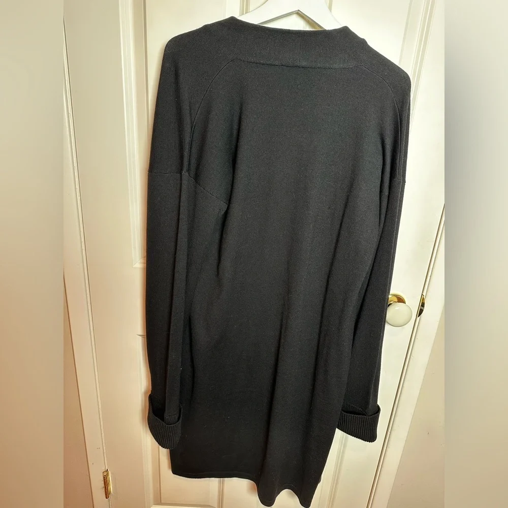 Theory Black Open Front long cardigan - Picture 4 of 8